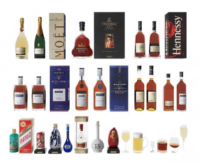 现代酒具用品3D模型下载